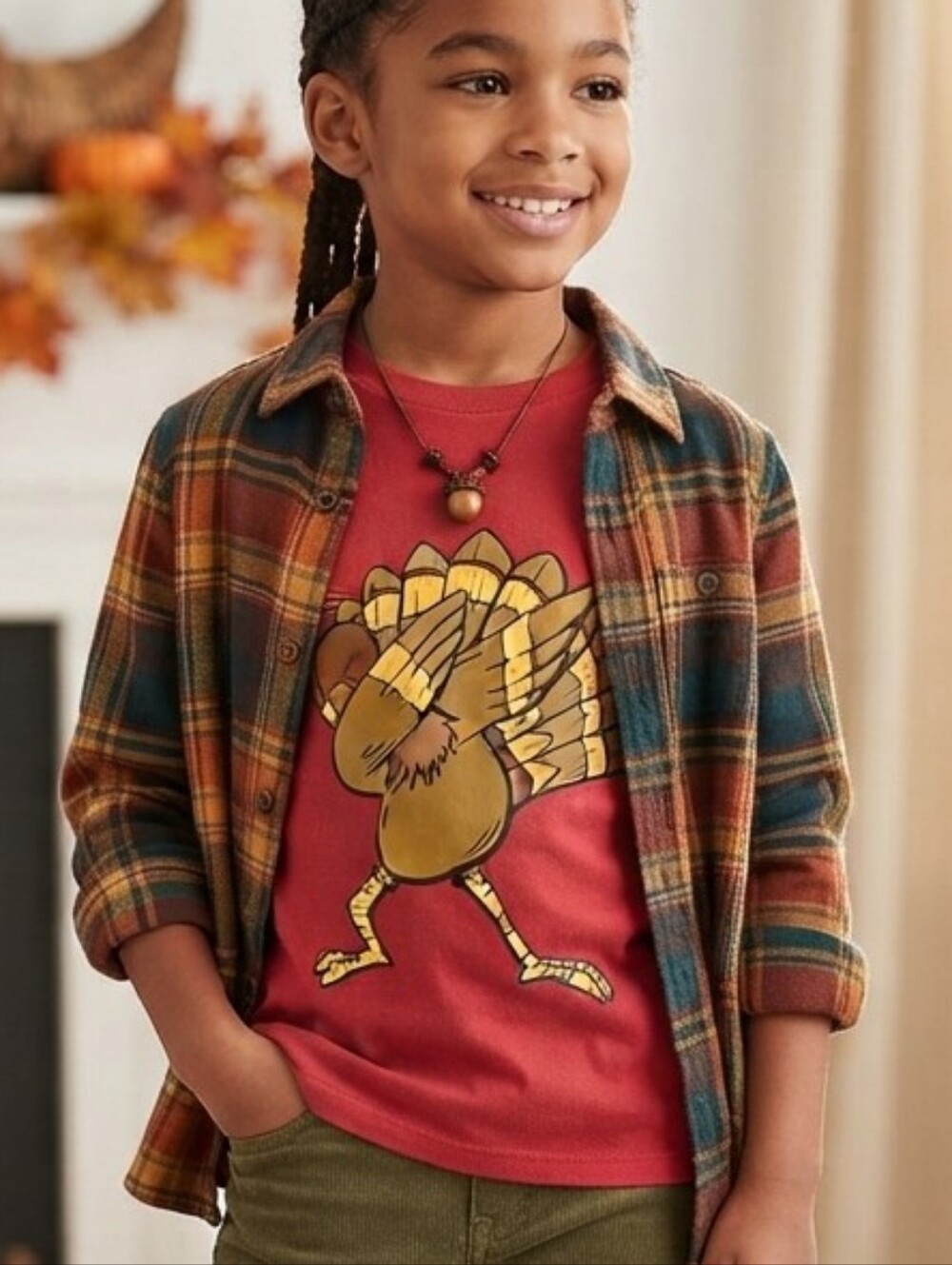 Children's Place Turkey Dabbing Thanksgiving Long Sleeve Shirt Size 10/12